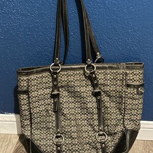 Coach Black and Gray Designer Tote Bag